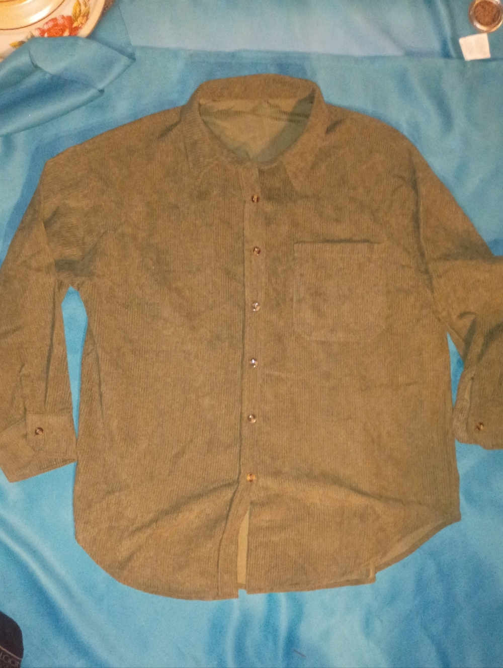 Olive Green Casual Button Down Shirt